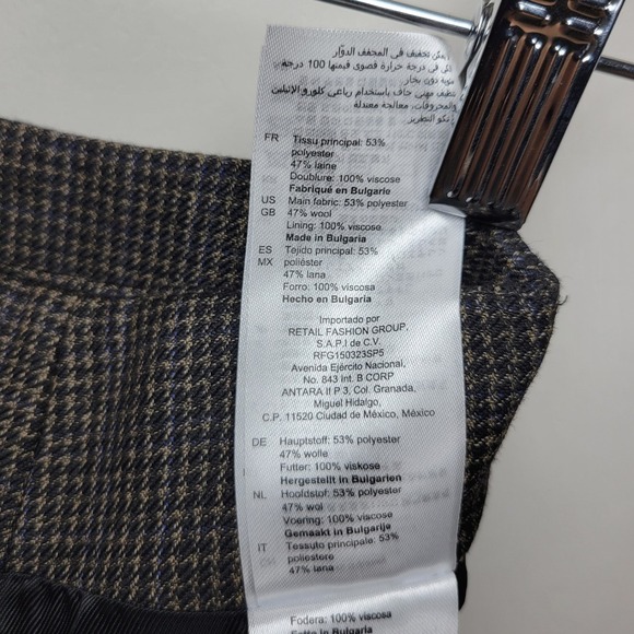 Sandro Paris Buckle Plaid Mini Skirt Size 2 Wool Blend 90s Preppy Chic Academia - Picture 9 of 9